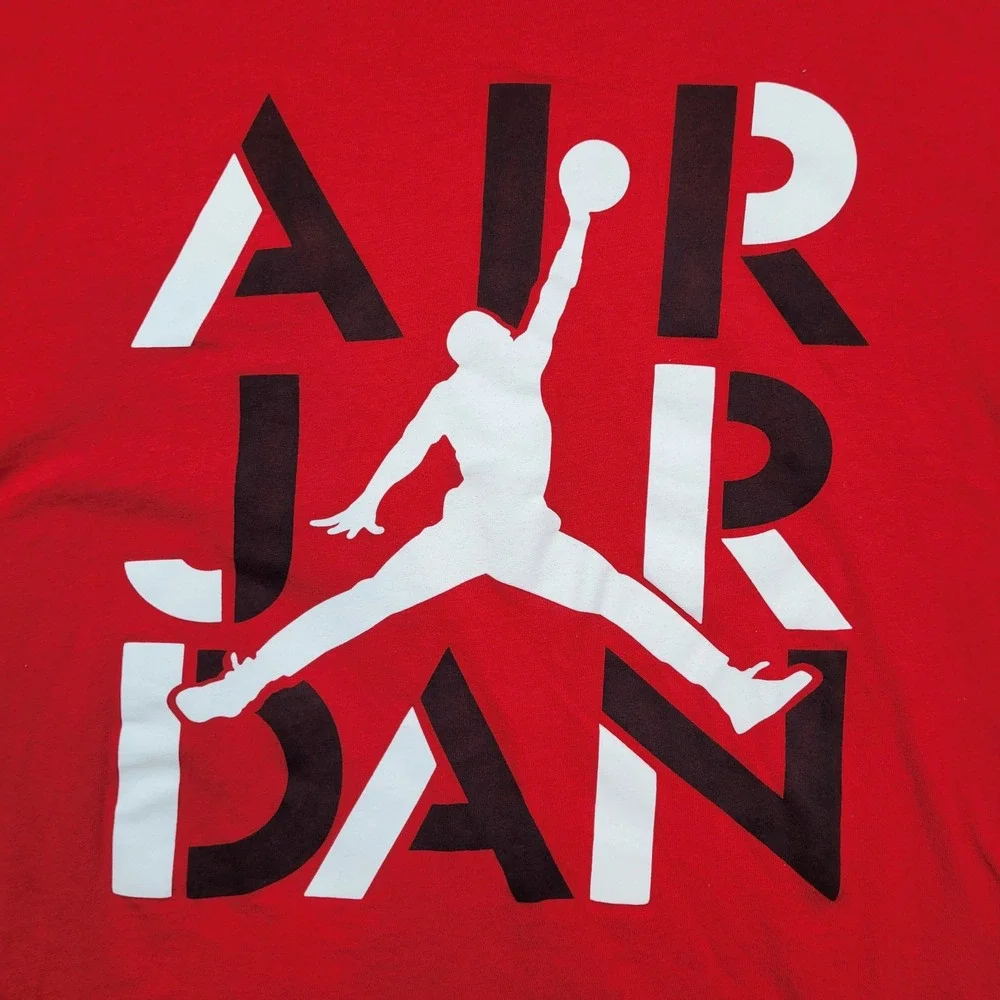 Jordan T-Shirt Mens XXL‎ Red Jumpman Air Graphic Short Sleeve Cotton Tee